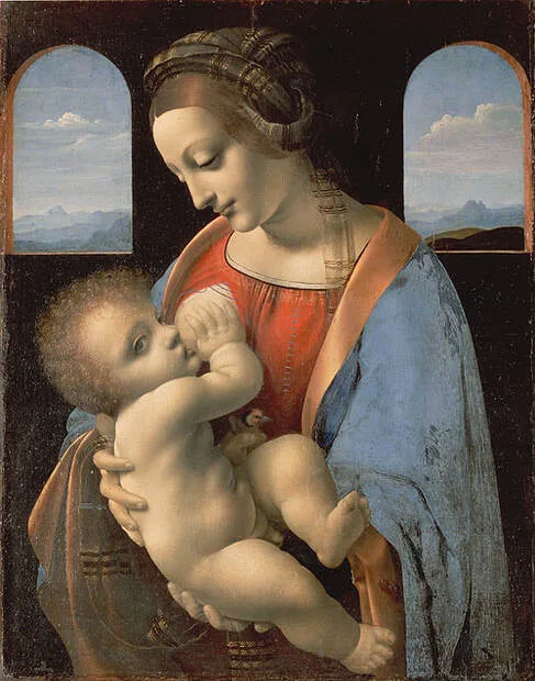 李奧納多·達文西 (1452-1519)｜聖母子｜1490-91｜蛋彩、畫布｜42x33cm