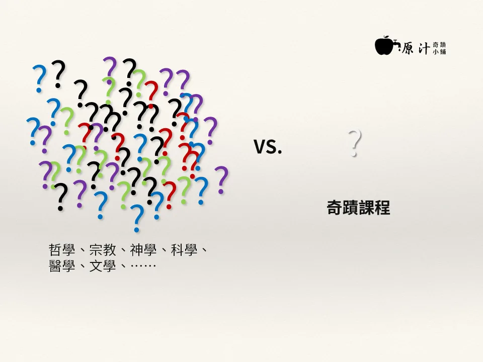 世界的問題（無法估算） vs.  奇蹟課程的問題（只有一個）