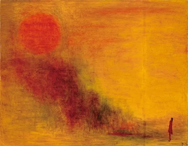 王攀元 (b.1912)｜觀日｜1975｜油彩、畫布｜91x117cm