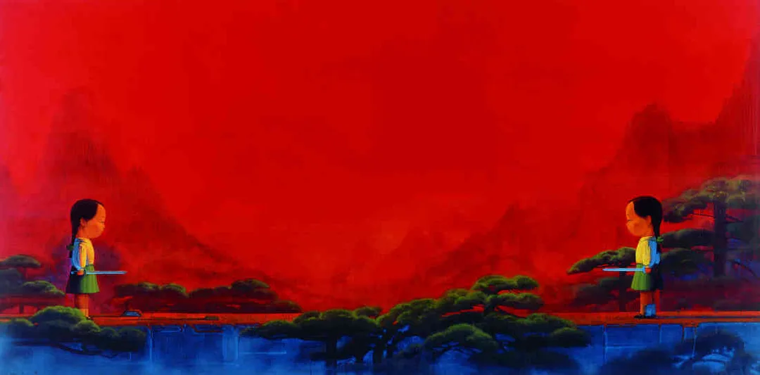 劉野 (b.1964)｜劍｜2001-2002｜油彩、畫布｜180x360cm