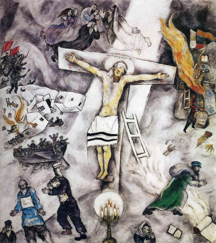 馬克·夏卡爾 (1887-1985)｜白色釘刑｜1938｜油彩、畫布｜155x140cm