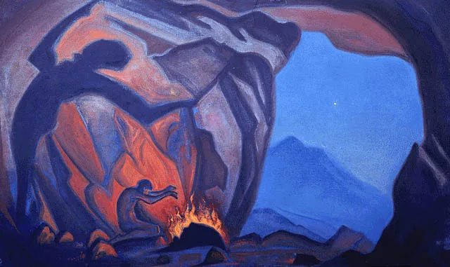 尼古拉斯‧洛裡奇 Nicholas Roerich (1874-1947)｜魔術師 Magician｜1943｜蛋彩、畫布｜尺寸不詳