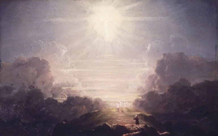 托馬斯‧科爾 Thomas Cole｜Study for The Cross and the World｜1846-47｜油彩、木板｜30.1x46.2cm