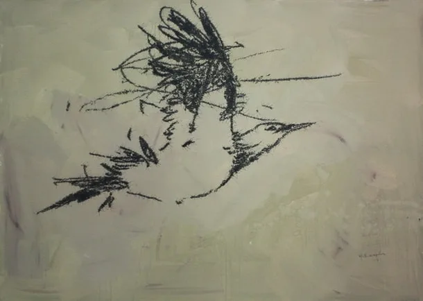 葉永青 (b.1958)｜畫鳥｜2010｜壓克力顏料、畫布｜198x148cm